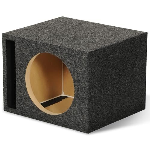 QPower Single Car Audio Subwoofer Box with Vented Design, Fits Most 12