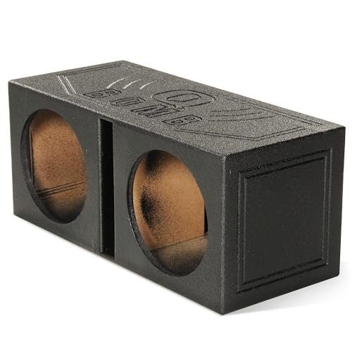 Q Power 12 Inch Dual Subwoofer Box, High