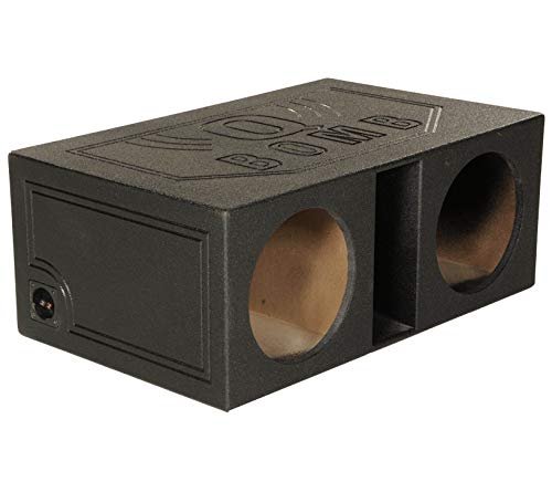 QPower 12 Inch Dual Vented Subwoofer Box, Ported Sub Enclosure System, Black